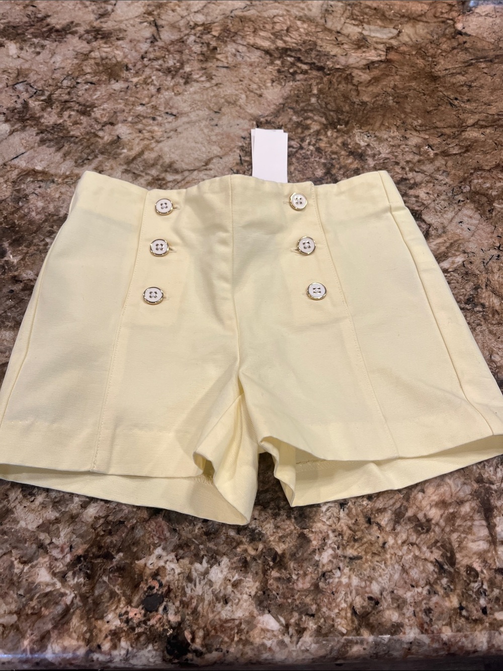 Janie and Jack Pale Yellow Double-Button Sailor Shorts